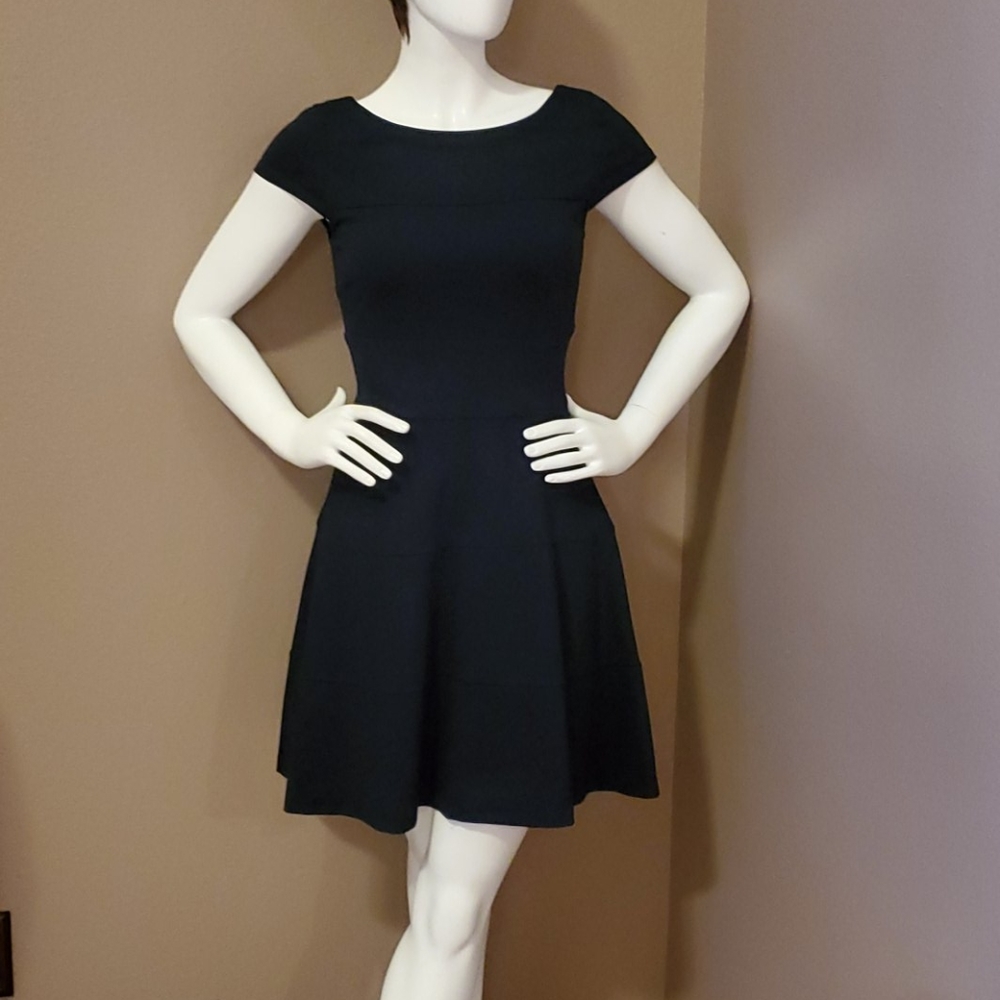 BANANA REPUBLIC blue Ponte knit skater dress 6